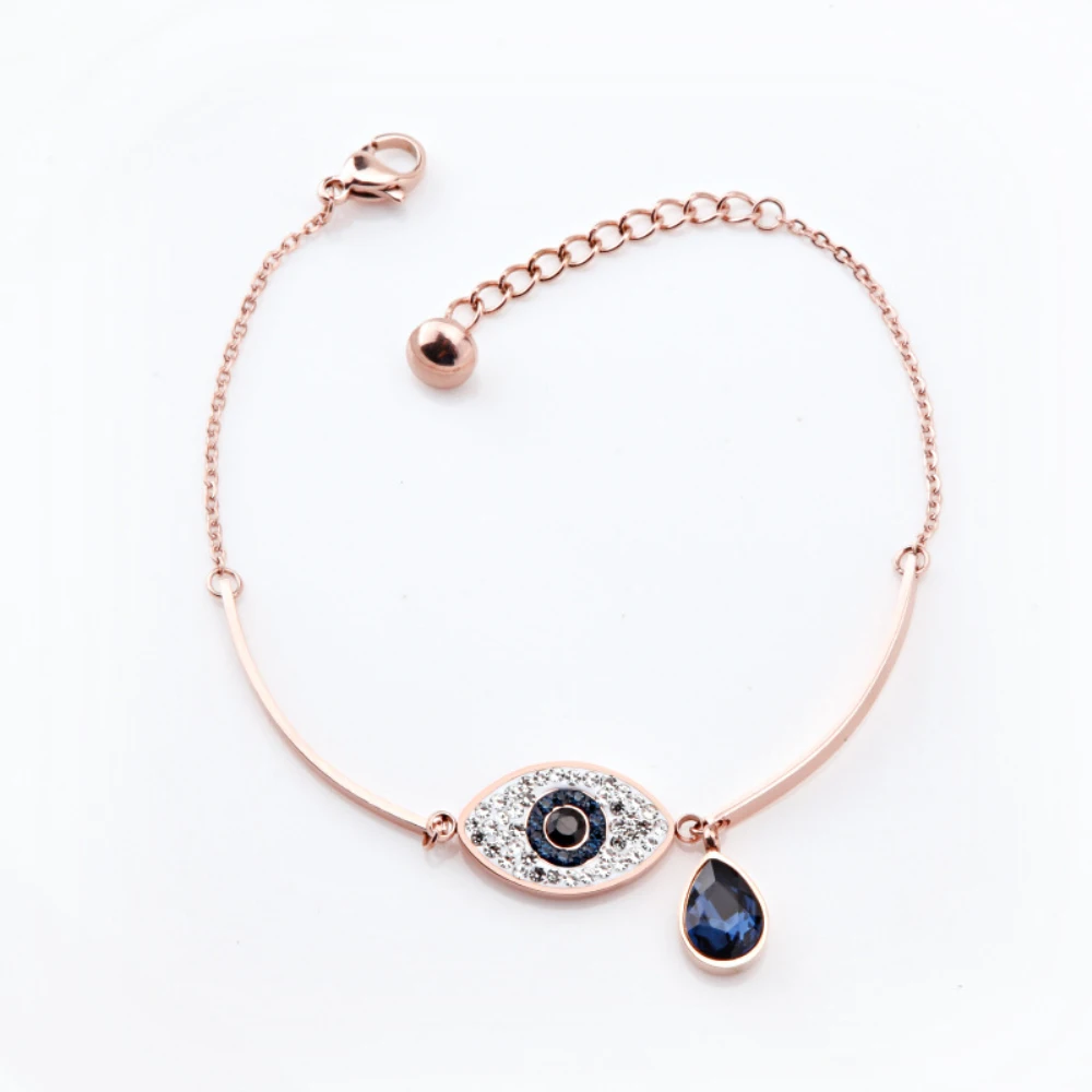 

Best Mother Days Gift Rose Gold Plated Titanium Steel Female Devils Eye Bracelet