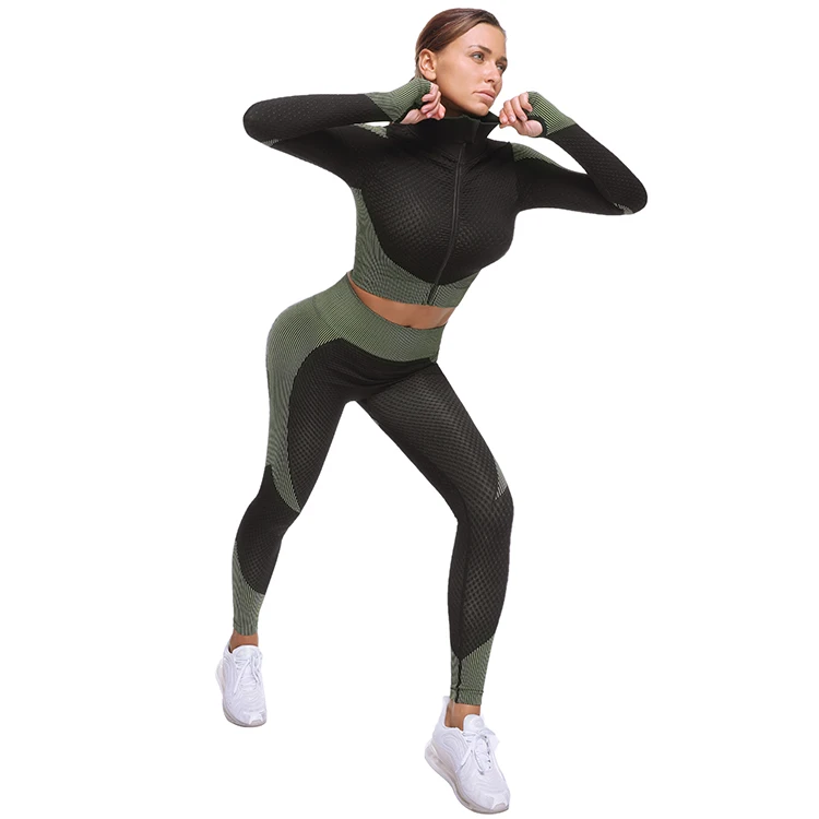 

New Styl Fitness & yoga wear breathable gym cloth fitness clothing Women Sportswear Set seamless yoga set, Customized colors