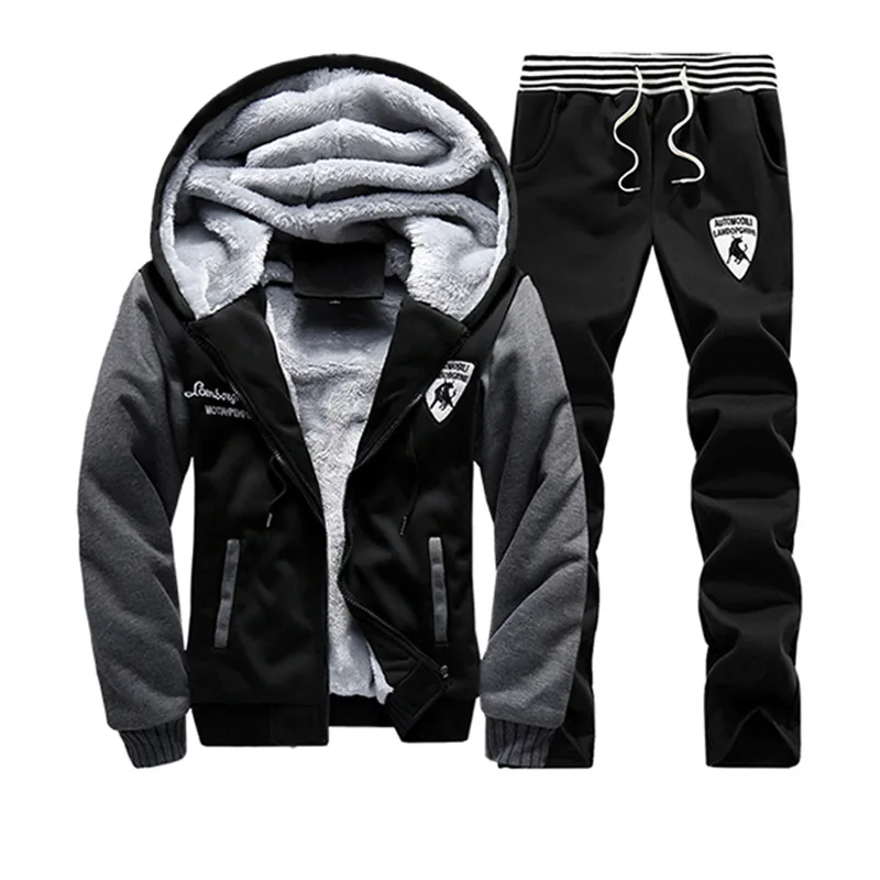 

New Arrival Winter Man Custom Mens Sweatpants and Hoodie Set Zipper Up Plus Size Casual Men's Tracksuits Hoodie Set Two Piece, Custom color