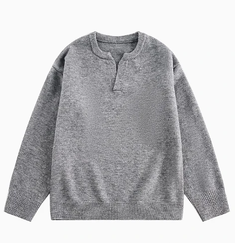 Autumn and Winter New Soft Cotton Sweater Men's Long Sleeve Vintage Retro Thickened Jacquard Loose Knitted