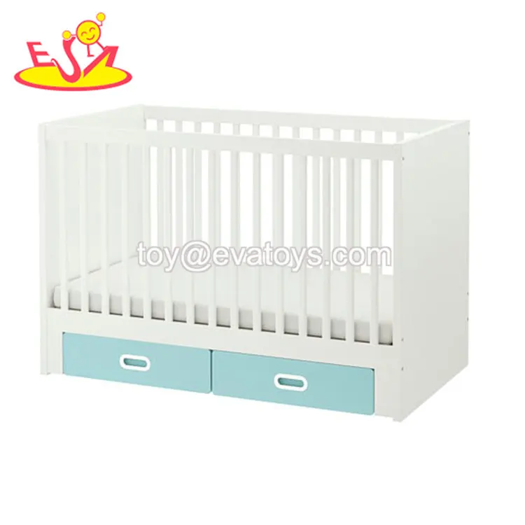 High Quality Modern Wooden White Baby Crib With Drawers W08e032