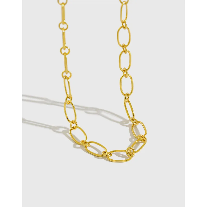 

Trendy Necklace Fashion Jewelry 925 Sterling Silver Link Chain Womens Necklace, Silver,gold