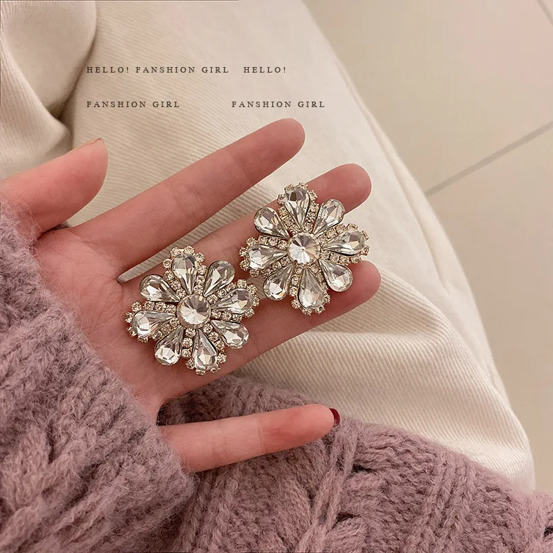 

fashion flower luxury earrings jewelry crystal
