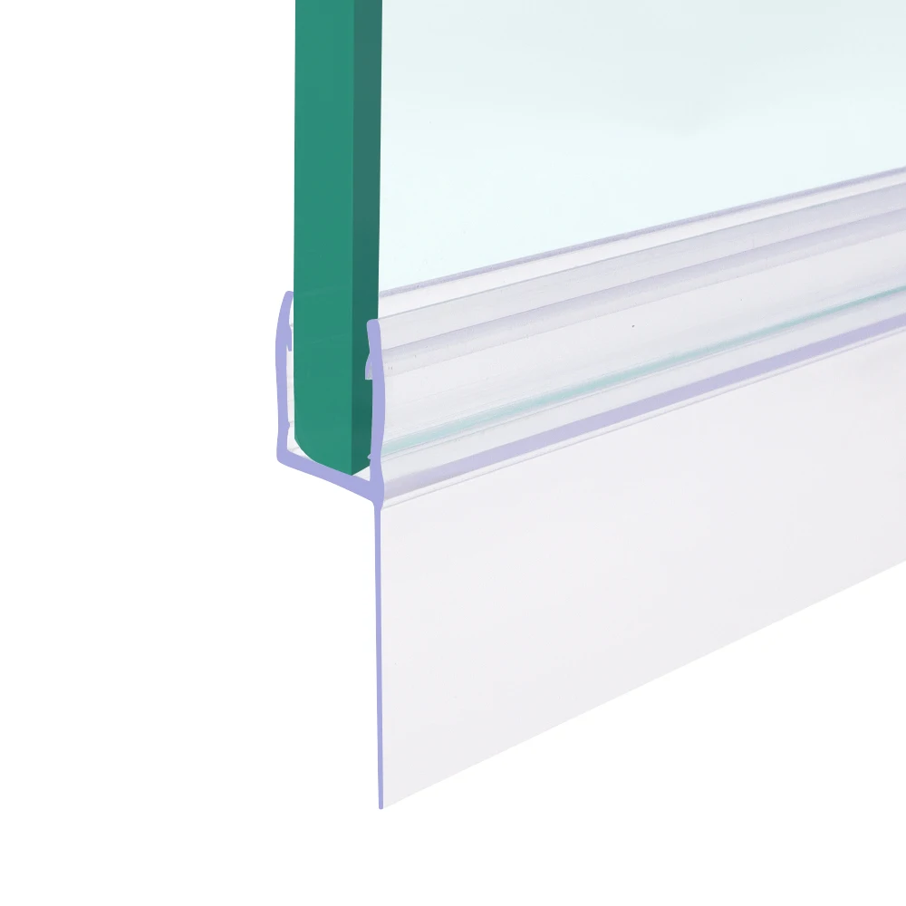 

GUIDA 716064 Weather Stripping Flexible Clear aluminum Shower Room Plastic Door Bottom/Corner Seal Brush Adhesive Sealing Strip