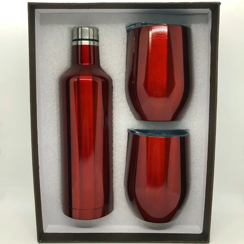 

Sublimation 500ml Wine Gift Box Tumbler Diy Double Wall Blanks Gift Set Stainless Steel Wine Cup Sets, Customized color acceptable