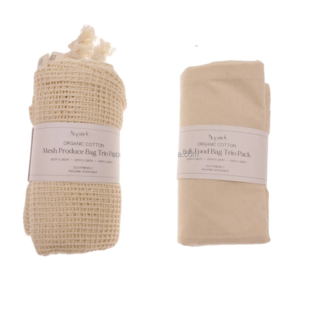 

Sopurrrdy hot products cheap portable ecological reusable cotton mesh vegetable net grocery produce shopping bag, Natural color