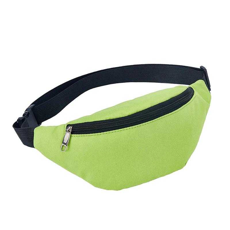 

OEM Wholesales 600D polyester Green Color Waist fanny pack waist Belt bags Lightweight Custom Logo Bum Bag Supplier