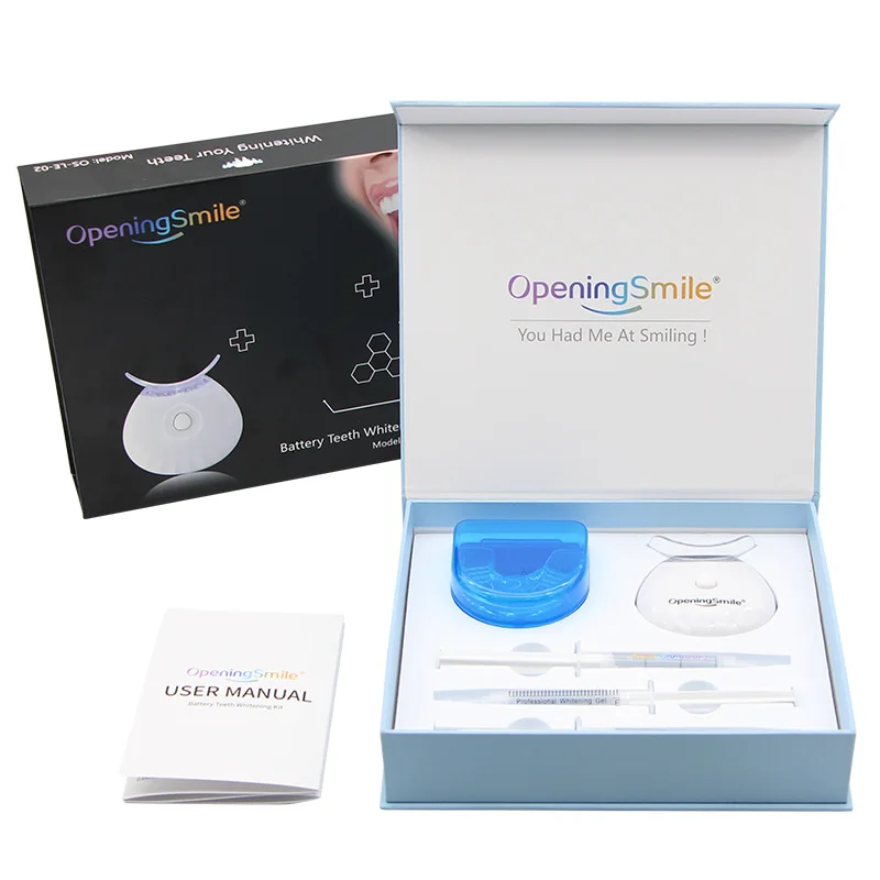

2021 Best Selling Double White Teeth Whitener 3pcs 3ml Gel Syringe blue light Home Teeth Whitening Kit