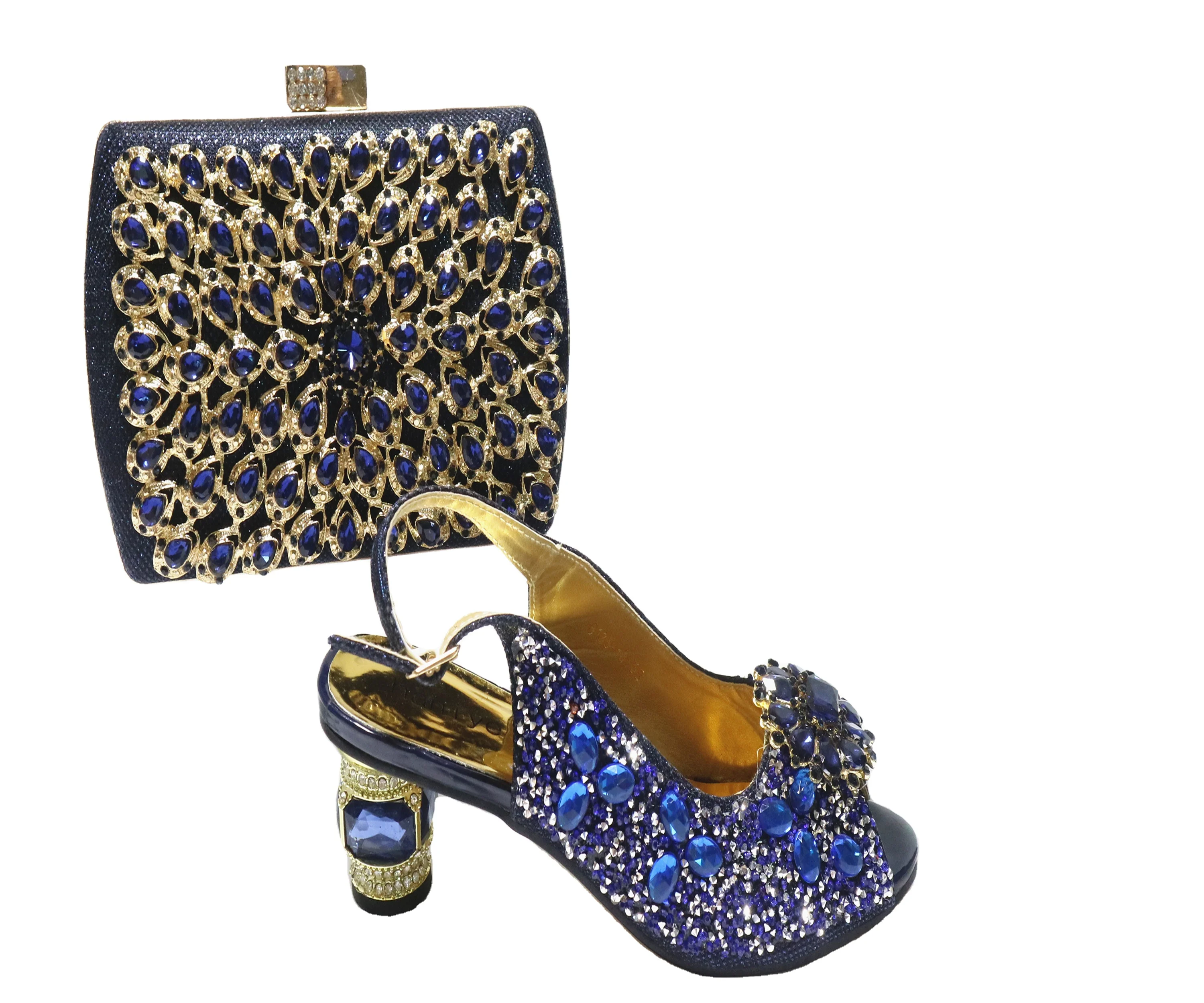 

Fashion Blue shoes and matching bags gold shoes and bags to match shoes and matching purse for women party