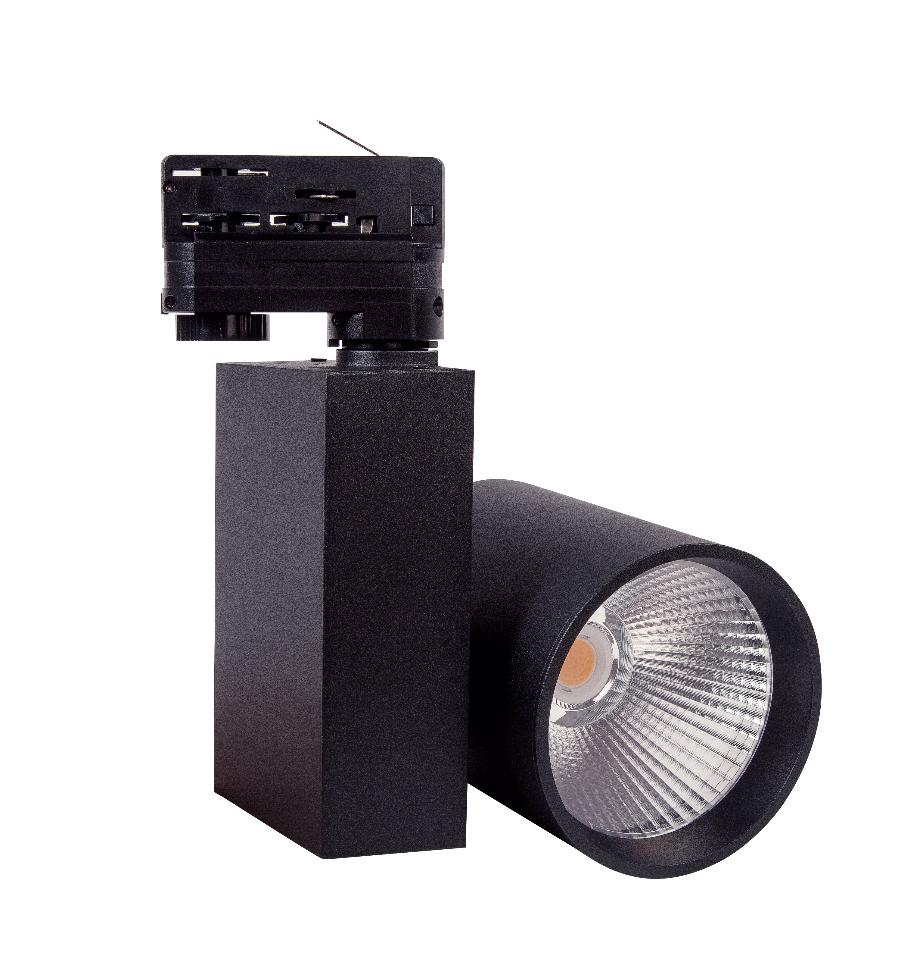 showroom 4 wires rotating black fixtures hanging aluminium cob 40w focus commercial led track light