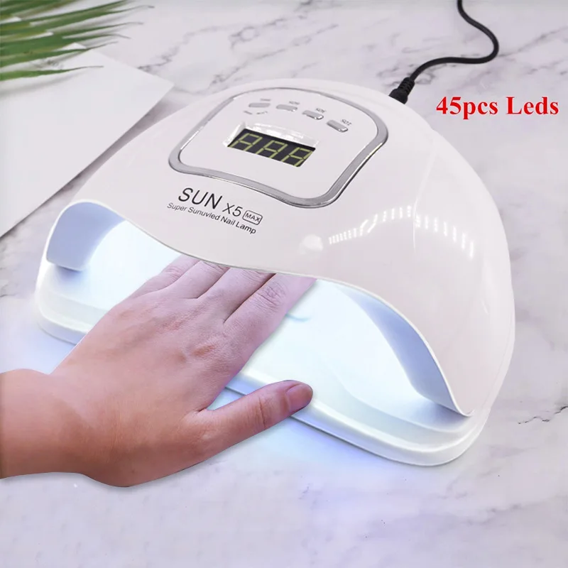 

MIQMI rechargeable sun uv lamp nail dryer beauty salon gel fast cured SUNX5 MAX 80W led lamp nail home portable nail art machine, White