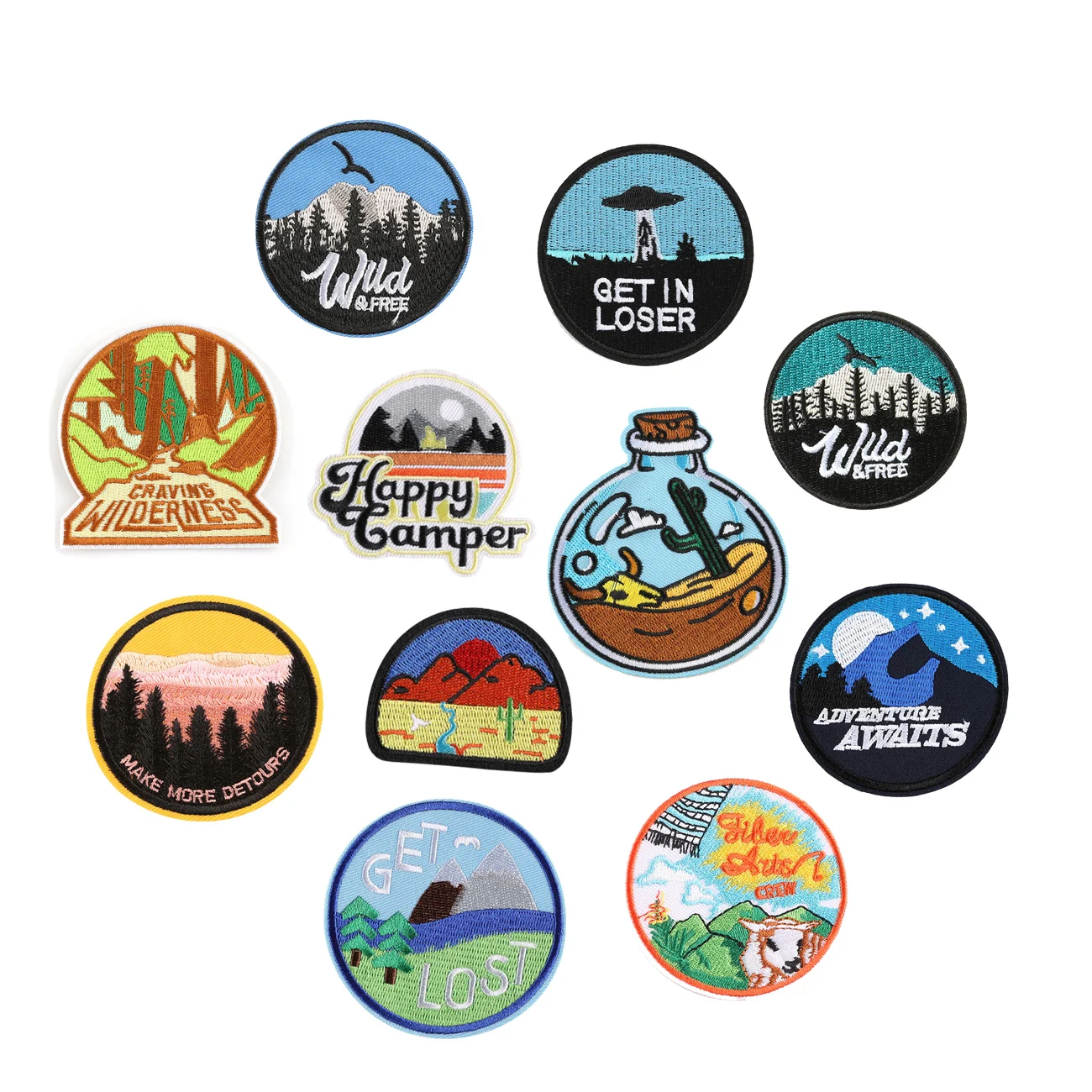 hot sale village forest scenery theme diy bag clothing accessories custom embroidered iron on patches