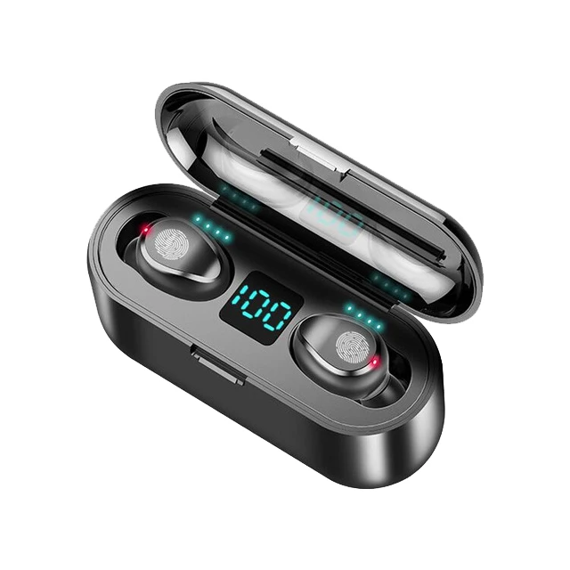 

F9 TWS Bluetoots Wireless Auriculares In-ear HIFI Earphone Audifonos Inalambricos with 2000 MAH Charging Case