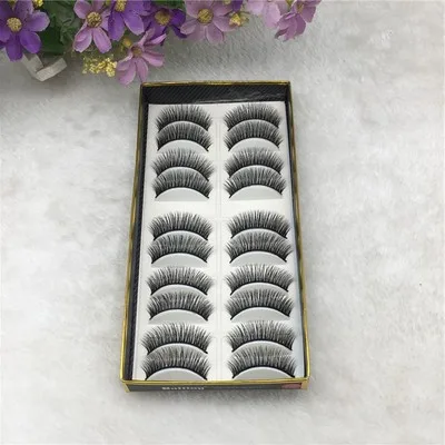 

Queena Crossborder dense night club eye tail elongated false eyelashes 1712 natural superfine soft fan eyelashes 10 pairs