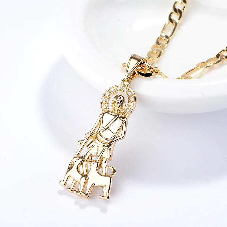 

gold CZ Engliah 18K Gold plated Necklace Pendant