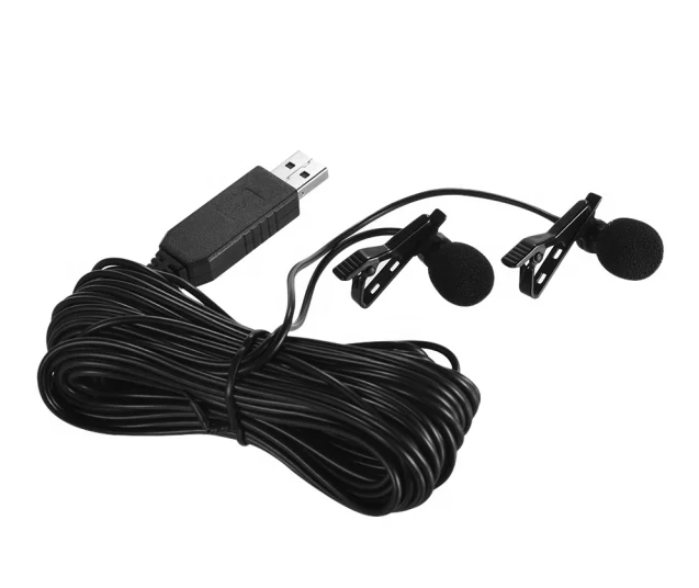 

Usb Dual-head Lavalier Lapel Microphone Clip-on Omnidirectional Computer Mic