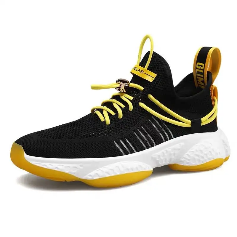 

Wholesale new model soft and breathable men sport shoes fly knit men sneakers durable casual sport shoes, 2 colors