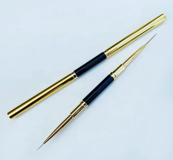 

Yihuale Double Sides Metal Handle Gold Ferrules UV Gel Liner Paint Brush for Nails