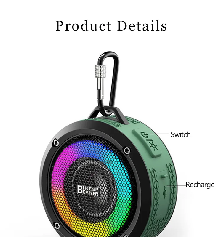 OEM Mini LED IPX7 Bluetooth waterproof sea floating portable wireless outdoor active smart subwoofer speaker for shower bicycle - ANKUX.COM