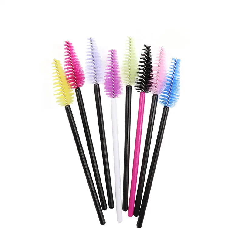 

50pcs/pack Disposable drop-shaped makeup brush nylon mascara wand eyelash extension makeup brushes eye lashes applicator, White&pink