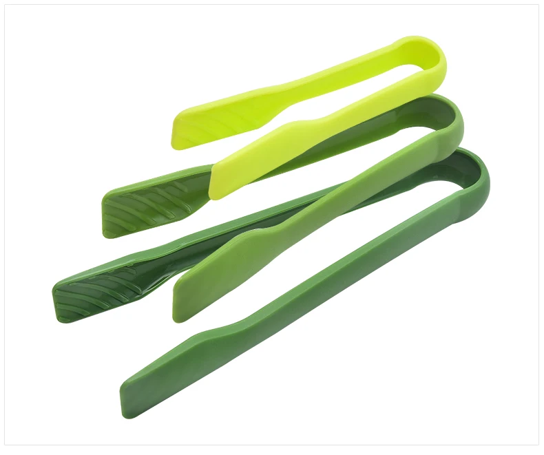 

Amazon Hot Sell Kitchen Gadgets Set Of 3pcs Plastic Friendly Green Kitchen Accessories Bakeware Food Tongs for Cooking