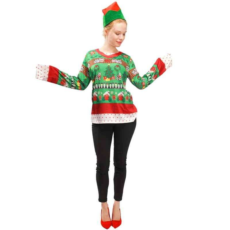 

Fancy Santa T-shirt Costumes Carnival Party Cosplay Clothing Christmas Costume For Women