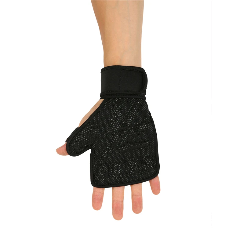 

Black Cowhide Custom Fitness Gloves Wholesale