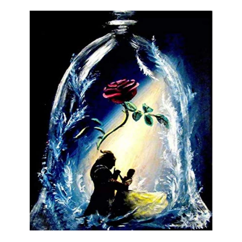 Hot Sale Modern Handmade Red Rose Beauty And The Beast Dancing Diamond Painting Canvas Diamond Embroidery Home Decor Wall Buy Decor Wall Art Paint Art Picture Wall Art Painting Art Wall