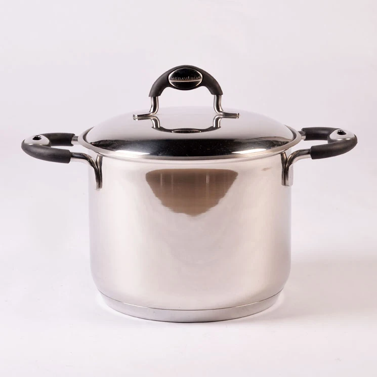 

304 Stainless Steel Vintage 30 Gallon 60l 3 Layers Pot Cookware With Handle, Silver