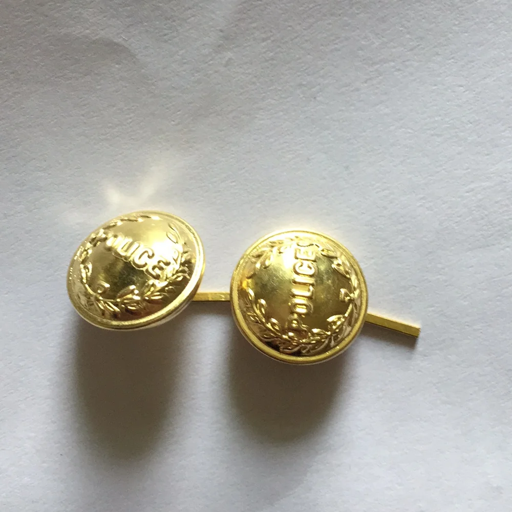 

Custom Brass Ring Military Police Coat Jeans Metal Shank Button for Denim, Gold,nickle,anti brass,gun metal;customized color