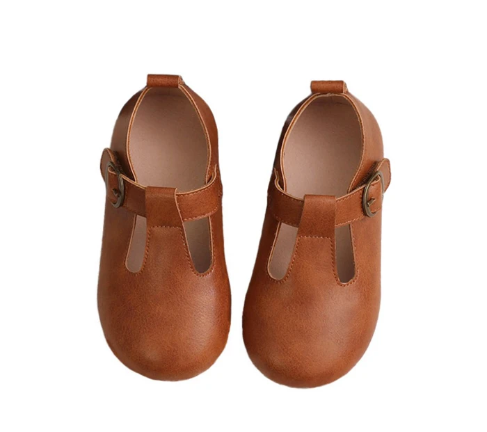 

wholesale handmade soft vegan leather t bar girl kids stock shoes footwear