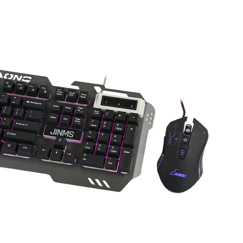 

JINMS KM005 Wired Gaming Keyboard and Mouse Combo Mechanical Feel Colorful Blacklight Gaming Keyboard Mouse Suit