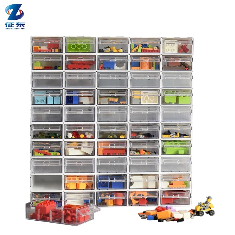 

New Design kids toy storage organizer plastic building block storage box stackable lego storage box