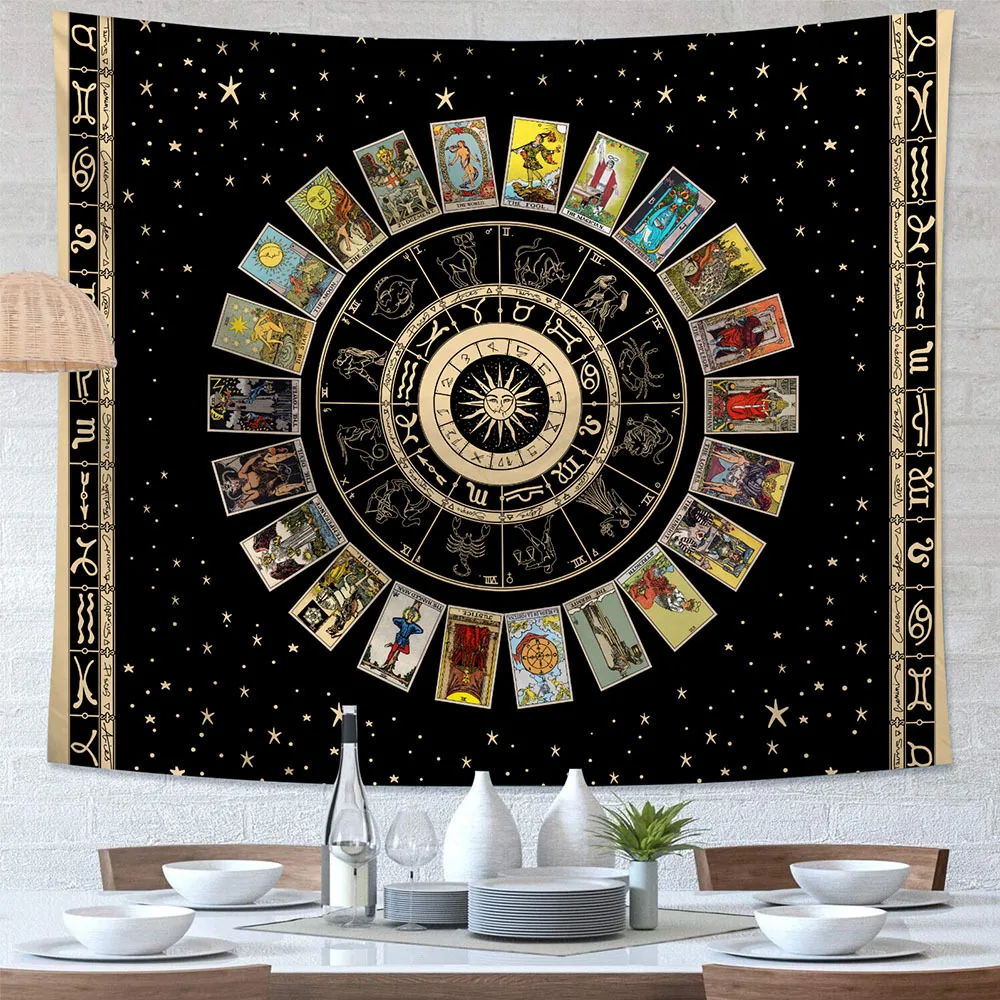 

New Hot Selling Compass Tarot Series Home Tapestry Room Background Wall Decoration Cloth Wall Tapestry