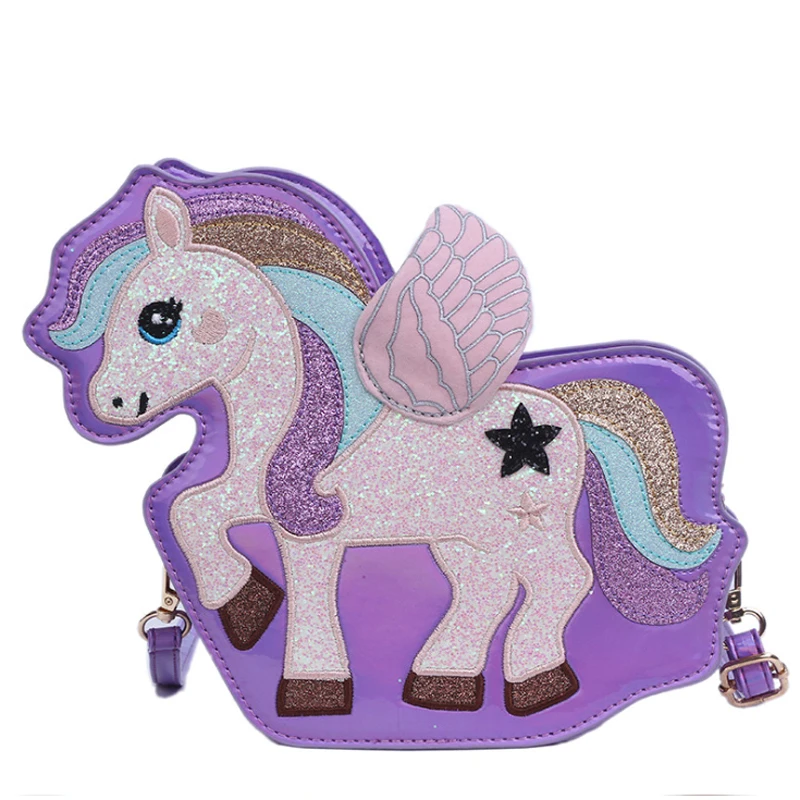 

girls party bags cute mini horse cross body bag for baby kids fashion stylish zipper Handbags women ladies messenger