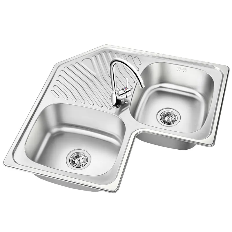 Right Angled Stainless Steel Butterfly Kitchen Corner Sink - Buy Right