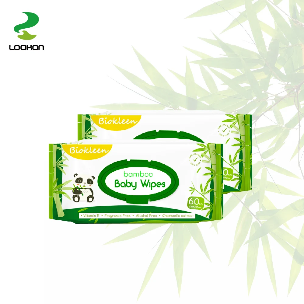 

Lookon High Quality Baby Eco Friendly Wet Organic Bamboo Wipes Import Biodegradable Natural Wipes Bamboo Nature Wipes