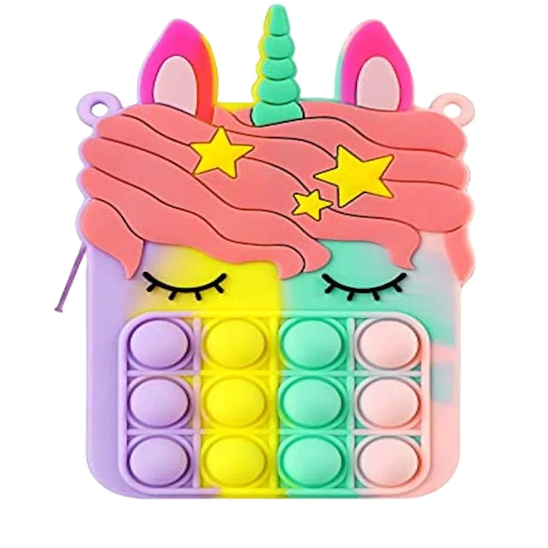 

New Christmas Gifts Shoulder Bag Cartera Pop It Unicorn Pop Purse Carteras De Silicona