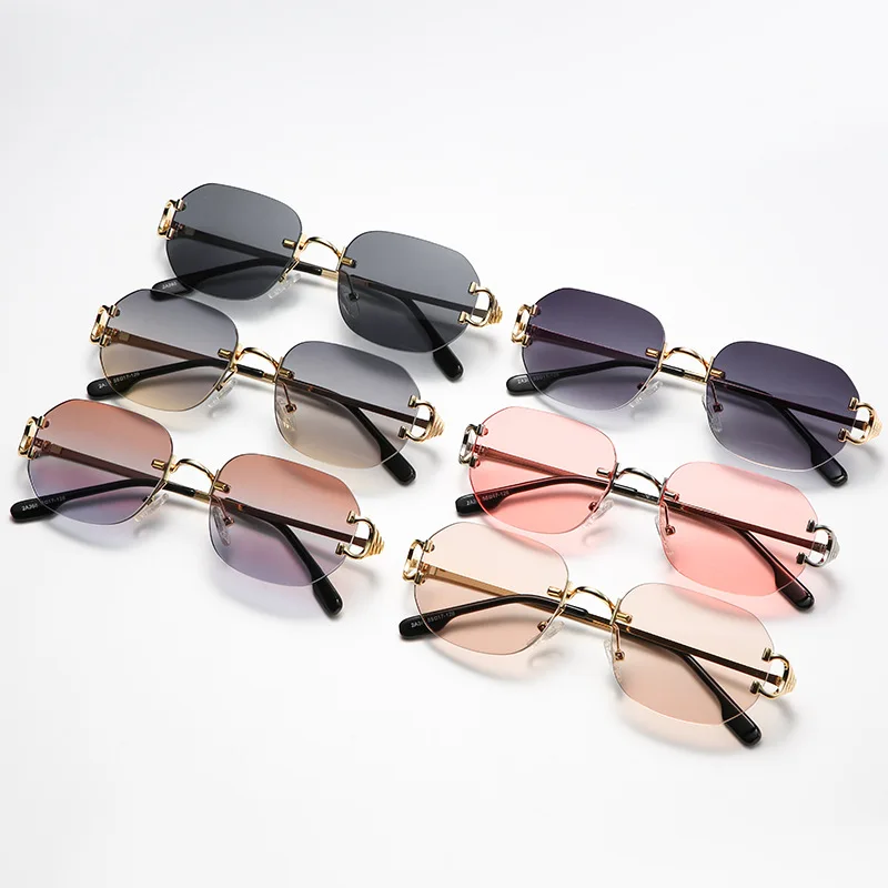 

Modern Designer Vendor Clear Rimless Square Frames Sun Glasses Sunglasses, 6 colors or customized
