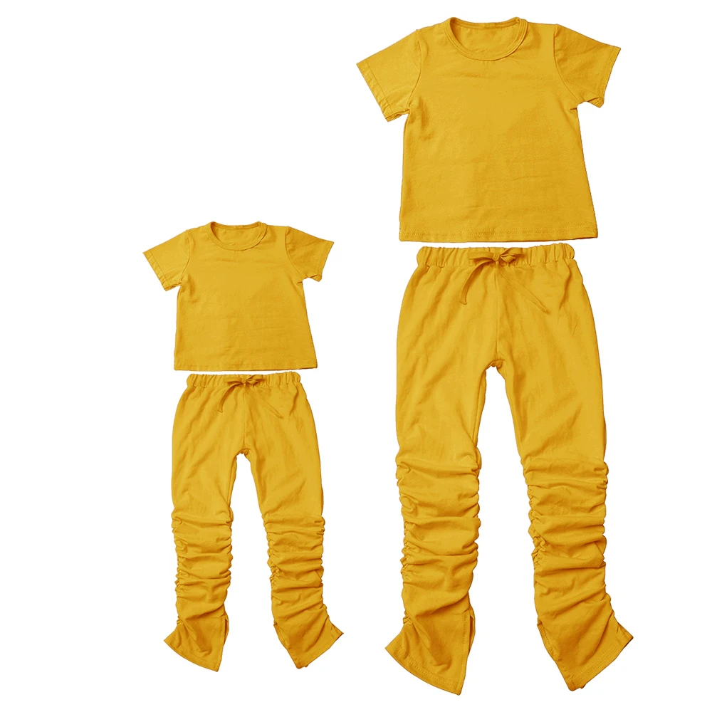 

Hot Sale Children Clothes Sets Mommy And Me Outfits Casual Quantity Print Top Kids Fall Clothing Women Jogger Pants