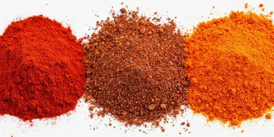 Ancho chili powder in a spice jar