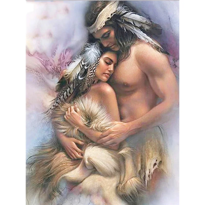 

100% Full DIY Diamond Art Painting Kits Couple Non-chief Diamond Embroidery Portrait Home Decoration