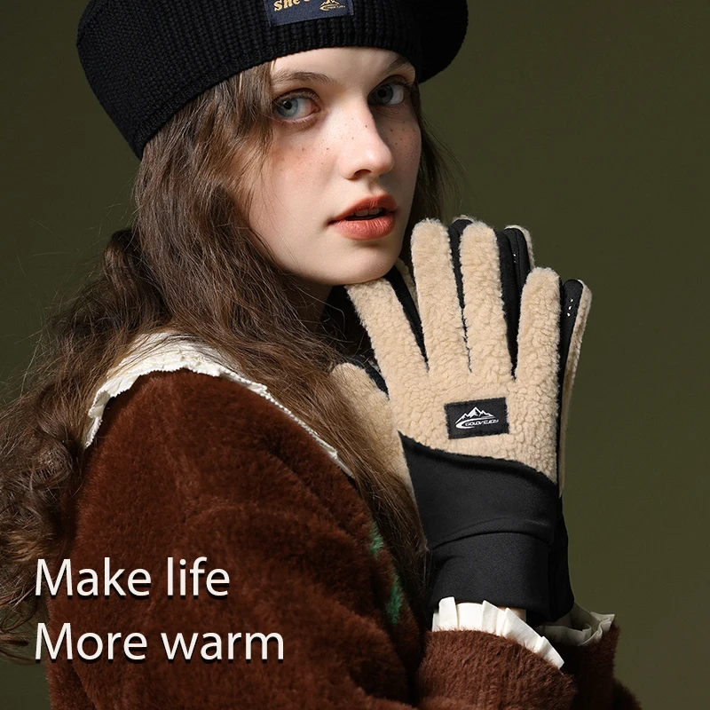 

GOLOVEJOY DY54 Black Touch Screen Polar Fleece Gloves Lightweight Running Winter Gloves Unisex For Men And Women