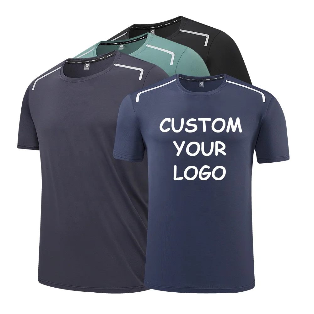 Dropshipping Breathable Sportswear Men Fitness Running T Shirts Nylon Quick Drying Football Shirt Sport Men Training Top Tshirt