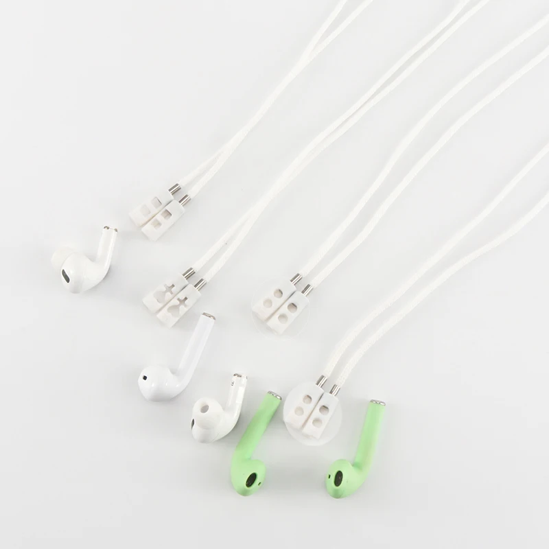 

Sporty Anti Lost Magnetic Wireless Headphones Chain White Nylon Rope Earphones Strap Geometric Earbuds Earpods Holder Necklace