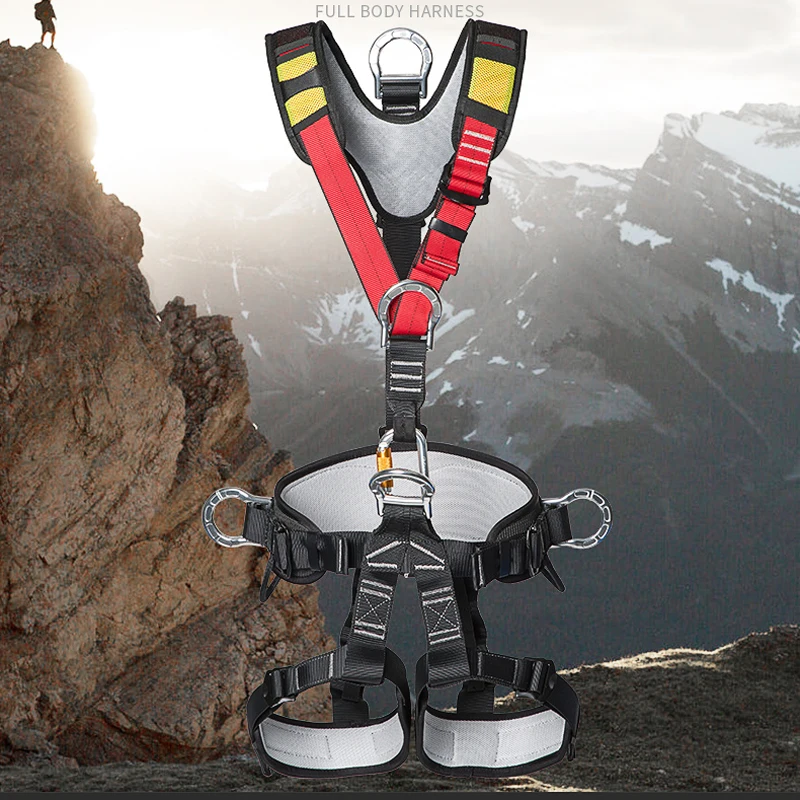 
CE Standard rescue Safety Rock Mountain Climbing rope access climbing harness full body safety harness belt 