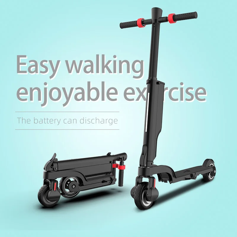 Ultra Slim Sports Solid Tire Anti-skid Led Lighting  quadruple folding Electric Scooter