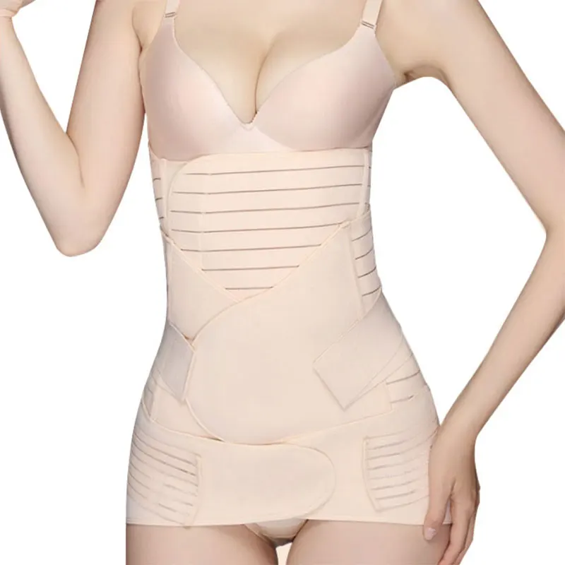 Custom Wholesale Adjustable Waist Trainer Slimming Body Shaper 3 in 1 Postpartum Belly Belt Wrap