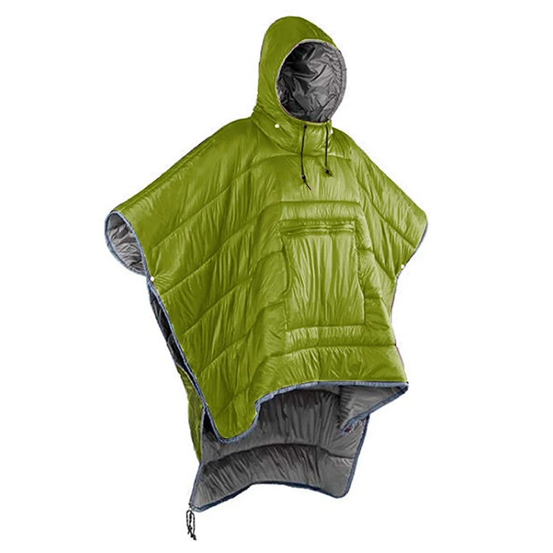 

Waterproof outdoor custom winter hooded poncho camp sleeping bag cloak cape wearable hoodie blanket