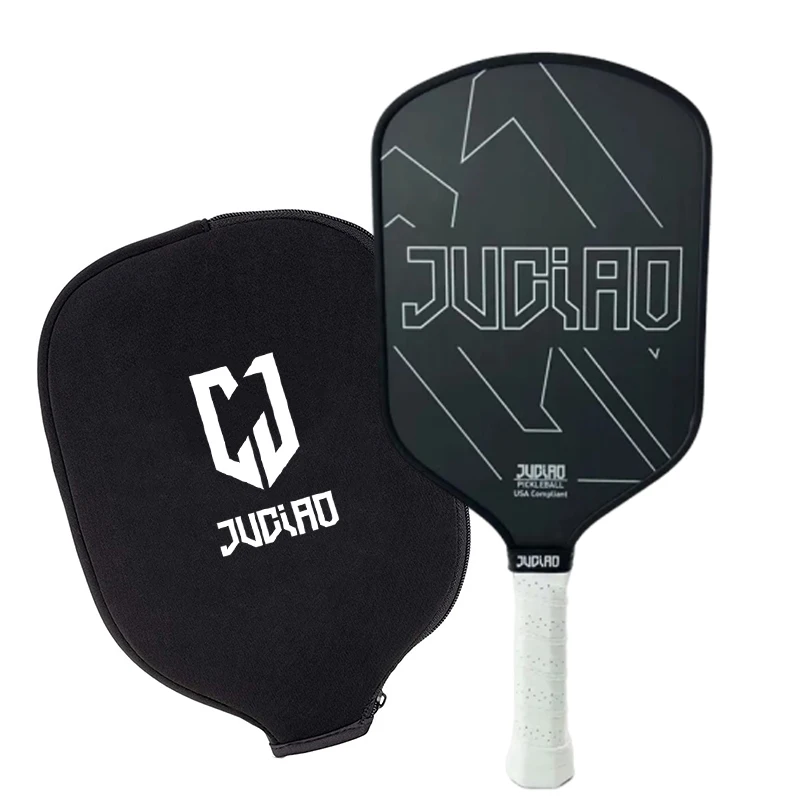 JUCIAO Wholesale 16mm PP Honeycomb Hot Press T700 Rough Surface Raw Carbon Fiber Pickleball Paddle